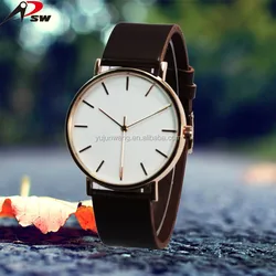 Sample accepted brand your logo men leather watches 40mm ali baba online store waterproof 5ATM male size wristwatches
