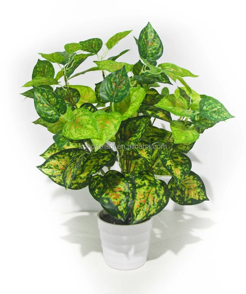 Оптовая продажа искусственных листьев, украшения сада пластиковые листья для украшения