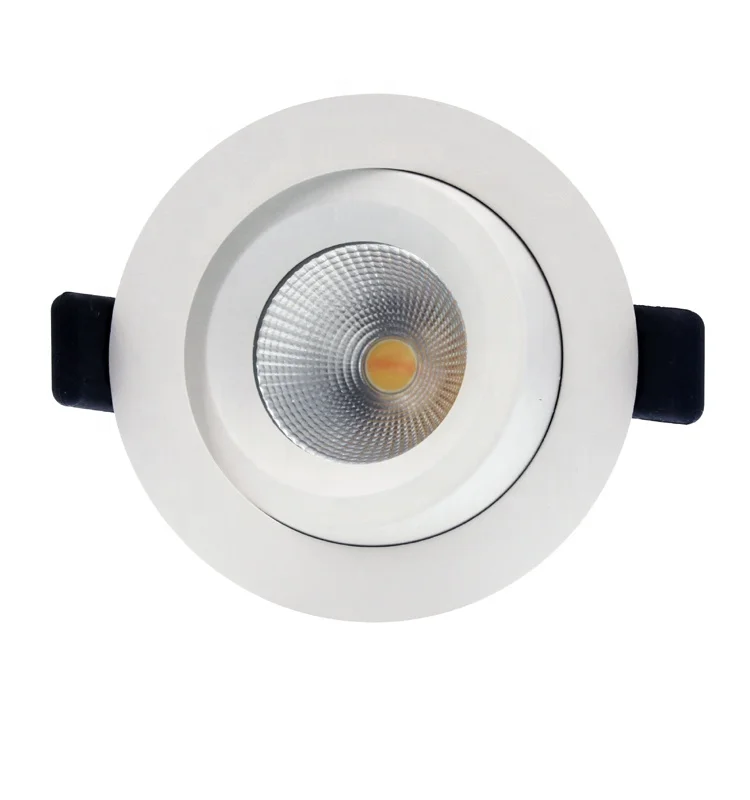 Flicker Free Anti Glare Led Down Light 360 Degree Adjustable Ip44 8W Dimmable Led Downlight Round Recessed Downlight