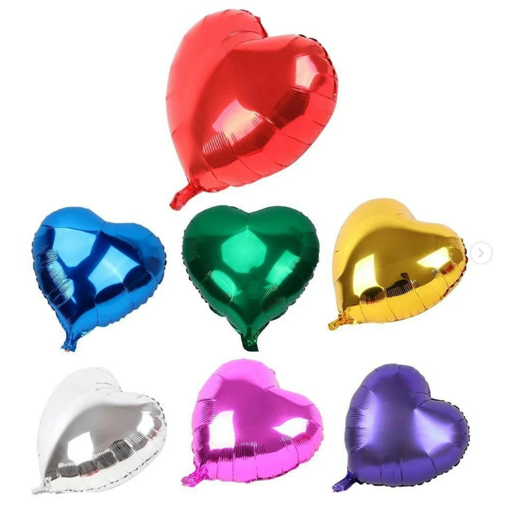 TF 18 inches wholesale heart balloons foil party decor ballons heart shaped Mylar balloons red yellow pink blue gold silver