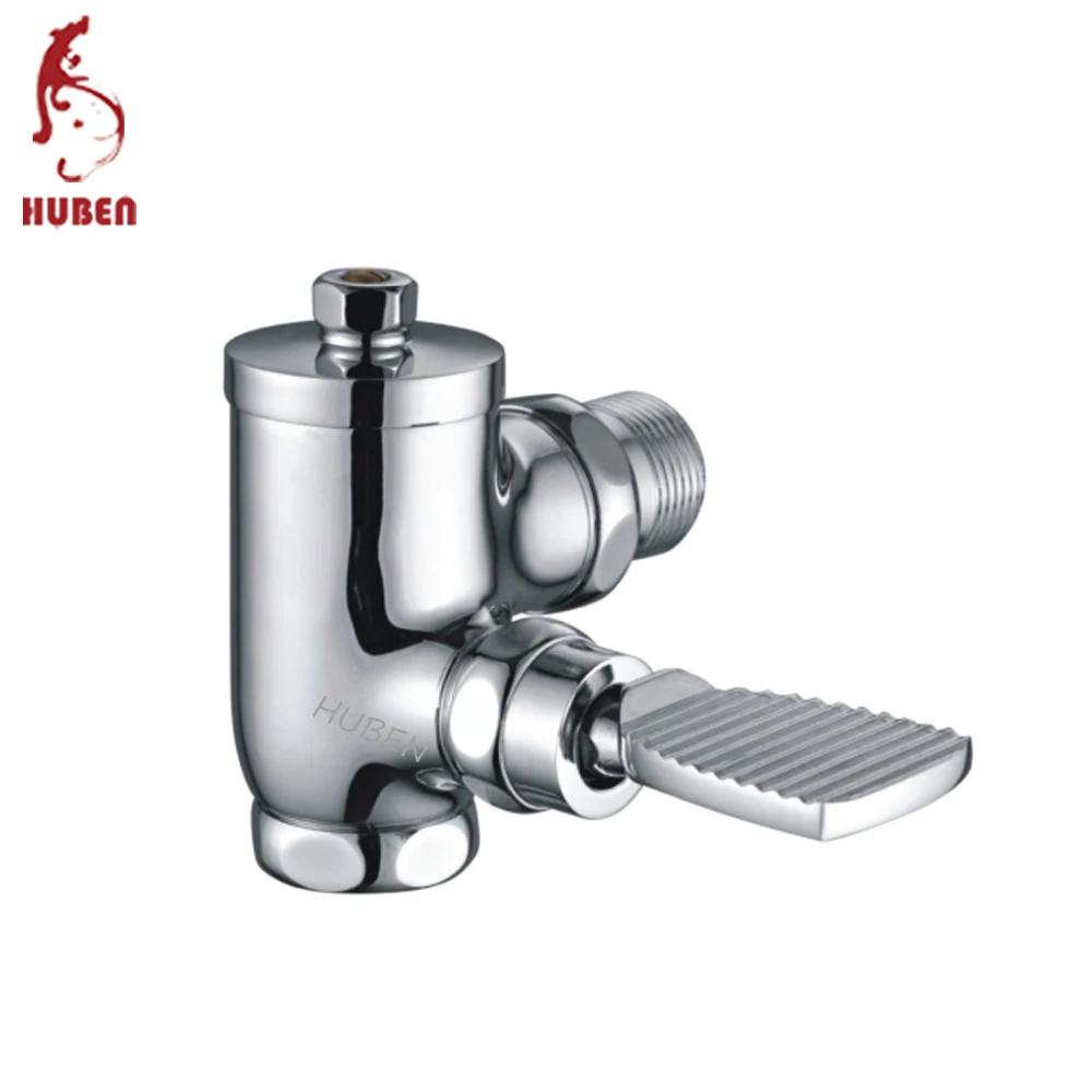 Time delay brass bathroom pedal toilet flush valve