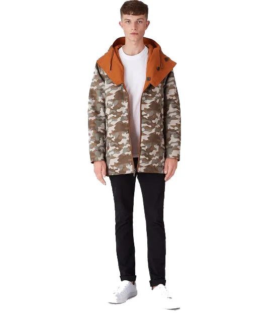 
Wholesale Casual Long Hooded Mens Cotton Jacket With Pockets 