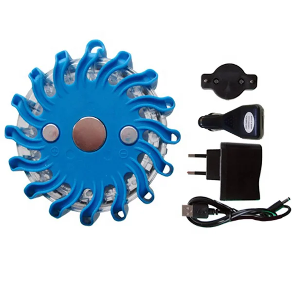 6 Emergency Roadside Flares Kit LED Safety Strobe Road Warning Light Highway Beacon Alert Flare With Magnetic Base