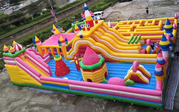 China inflatable maze trampoline / inflatable trampoline playland for children / kids single bungee jumping trampoline for sale