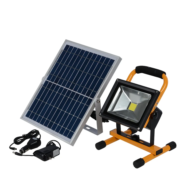 50w outdoor ip65 portable rechargeable led solar powered flood lights