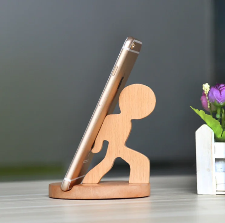 Custom wooden mobile phone docking stand holder