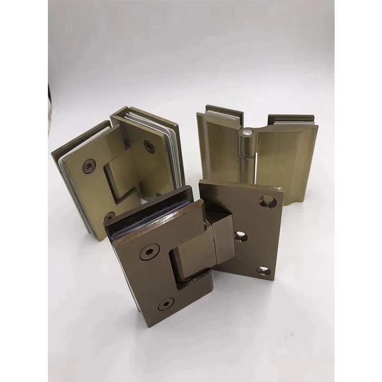 Double brass shower door pivot hinge for bathroom