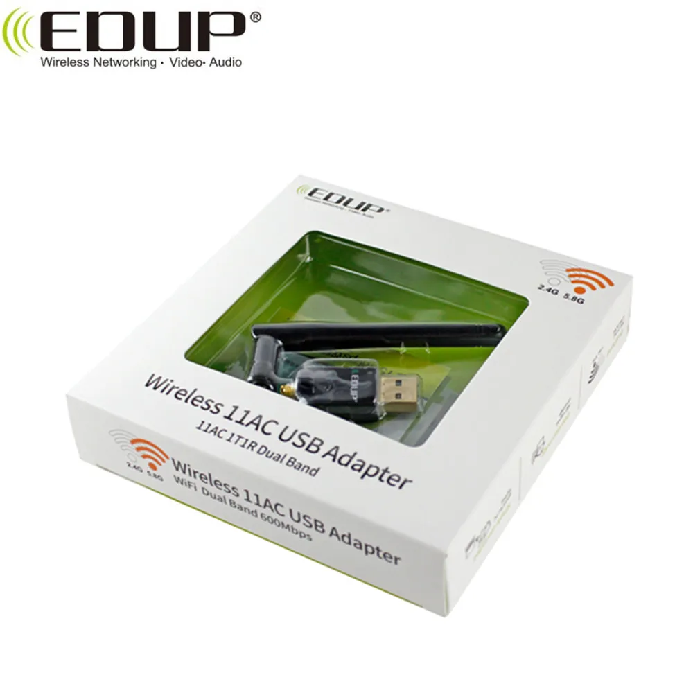 802.11AC 600 Мбит/с двухдиапазонный USB Wi-Fi адаптер WLAN-карта для Windows, MacOS, Linux, Android