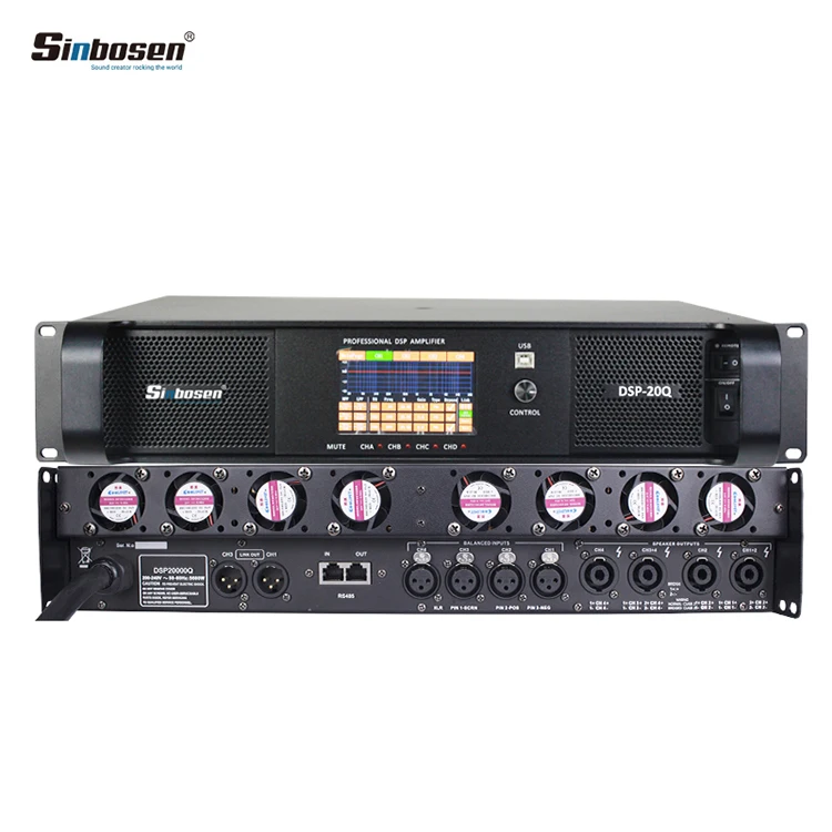 DSP-20Q профессиональный класс d аудио этап DSP модуль мощность караоке стерео усилитель 2000 вт 4