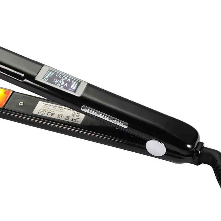 
LCD Display Ultrasonic Infrared Cold Hair Straightener Iron 