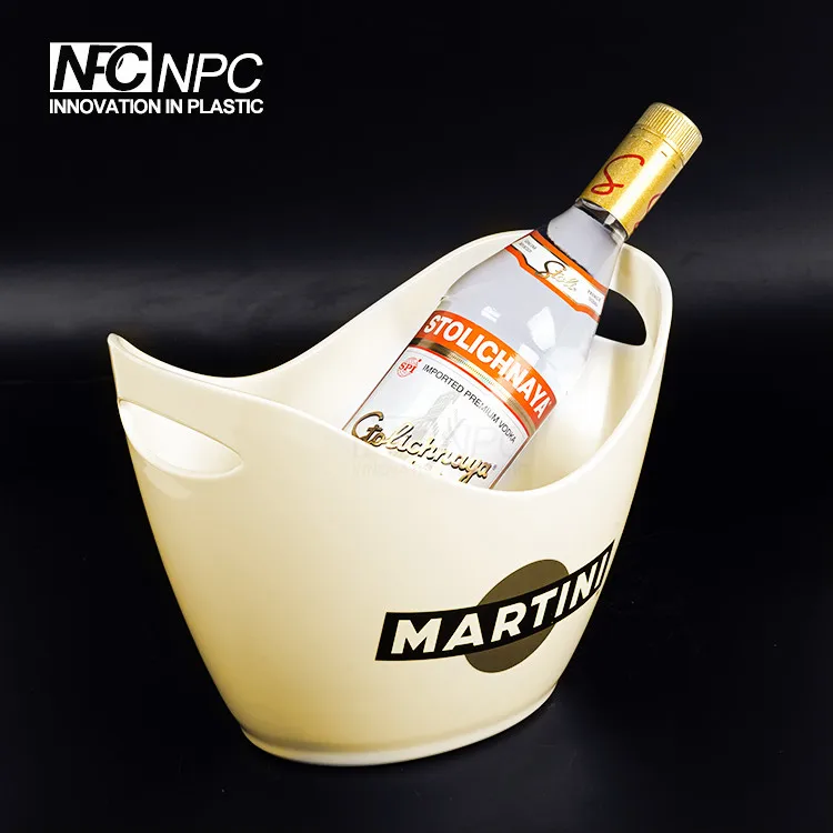 8L Plastic Oval Double Colored Ice Bucket for Beer/vodka
