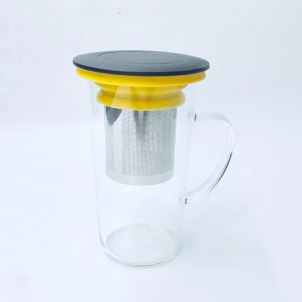 Dishwasher safe oversized large with lid heated thermo glass tea filter cup