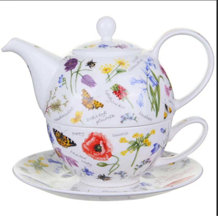 Flower blossom moroccan custom ceramic personalized  afternoon tea set