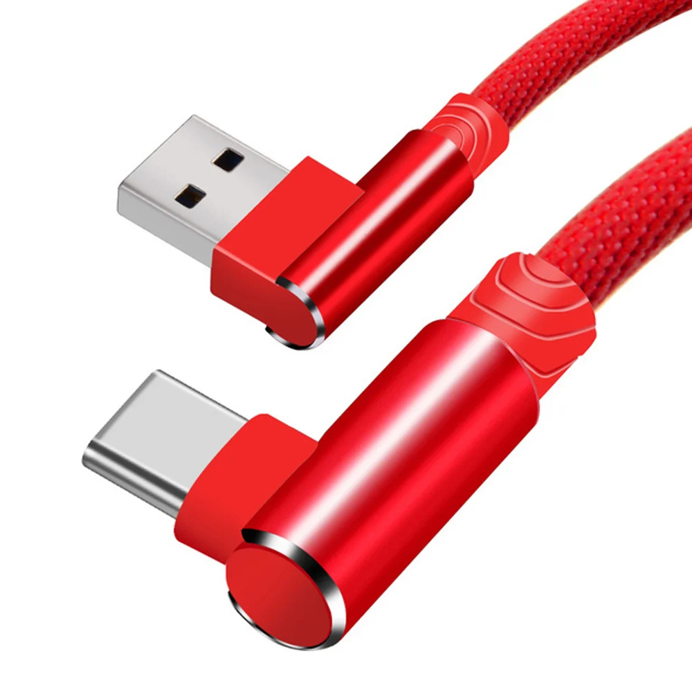 Новый быстрозаряжающий нейлоновый двойной L-образный USB-кабель 2,4 А с изгибом на 90 градусов для iphone XS/XR/Xs Max