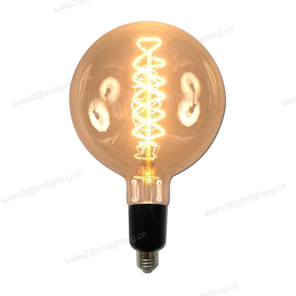 2100K Gold E27 Edison Screw Dimmable G150 G200 G300 G380 4 WATT LED Megaglobe Spiral Filament Light Bulb