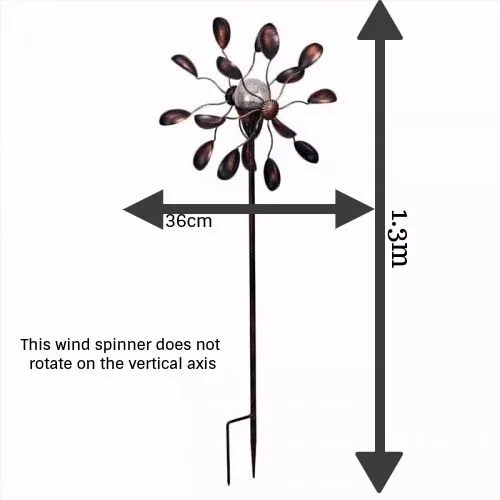 
Made In China Outdoor Decoration Garden Metal Wind Spinner Solar Light Windmill Wind Spinner 