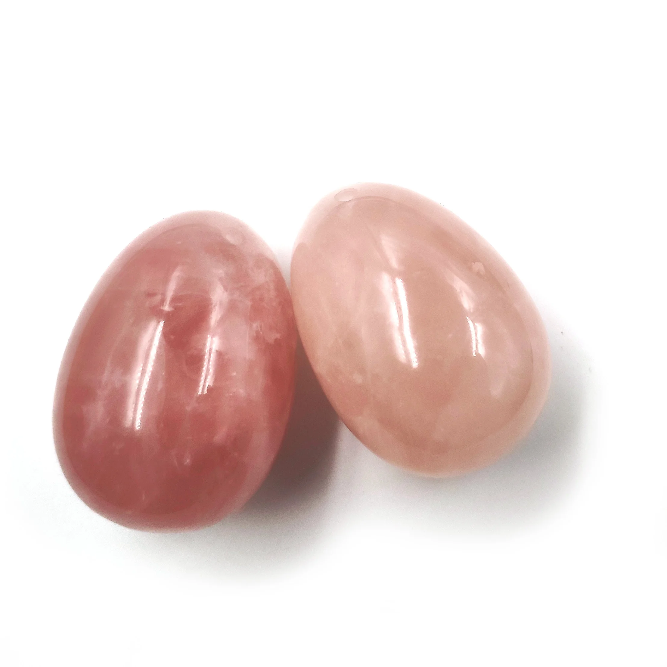 
Wholesale untreated crystal kegel exercise predrilled rose quartz yoni eggs 