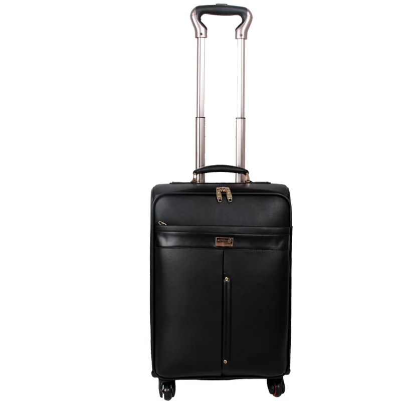 High quality light weight 4 wheels pu trolley case luggage