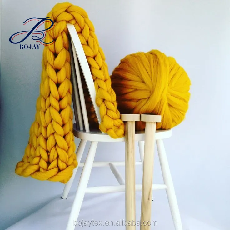 Merino Wool Chunky Yarn Arm Knitting Super Chunky Wool Jumbo Yarn Arm Knit Merino Thick Yarn High Quality 21 Micron Merino Wool