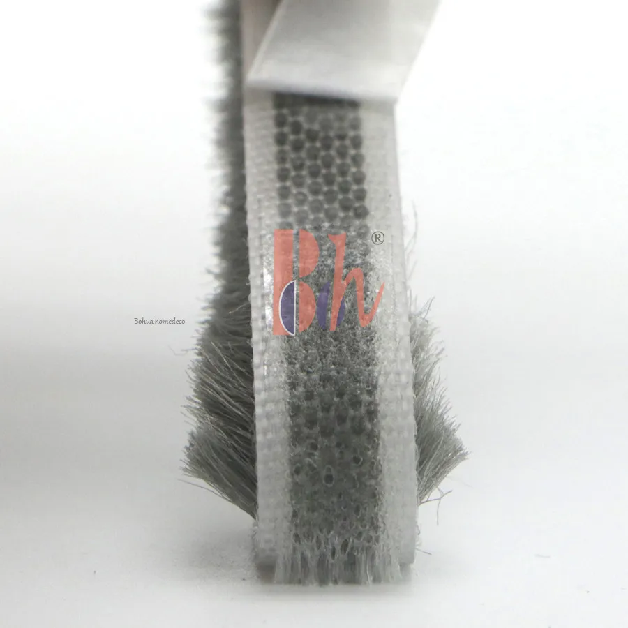 Brown Self Adhesive Mohair Sealing Brush Strip Home Door Window Frame Seal Protect Draught Excluder Weatherstripping Pile 9x9mm