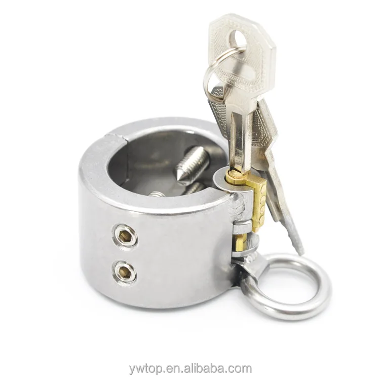 Stainless Steel Stealth Lock Cock Ring Pendant Scrotum Testicle Bondage Teeth Sex Toy for men Penis Ring