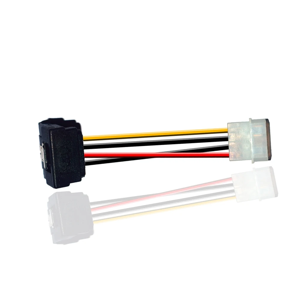 15 Pin SATA мужчина к 4Pin под изгиб кабель питания sata кабель