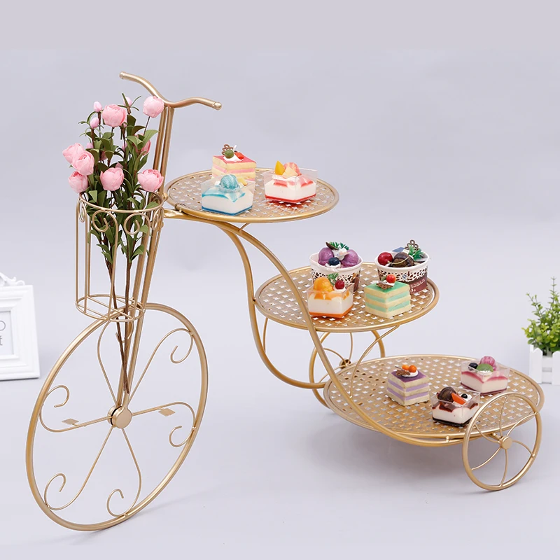 Bicycle dessert table snack tray wedding birthday multi-layer fruit plate