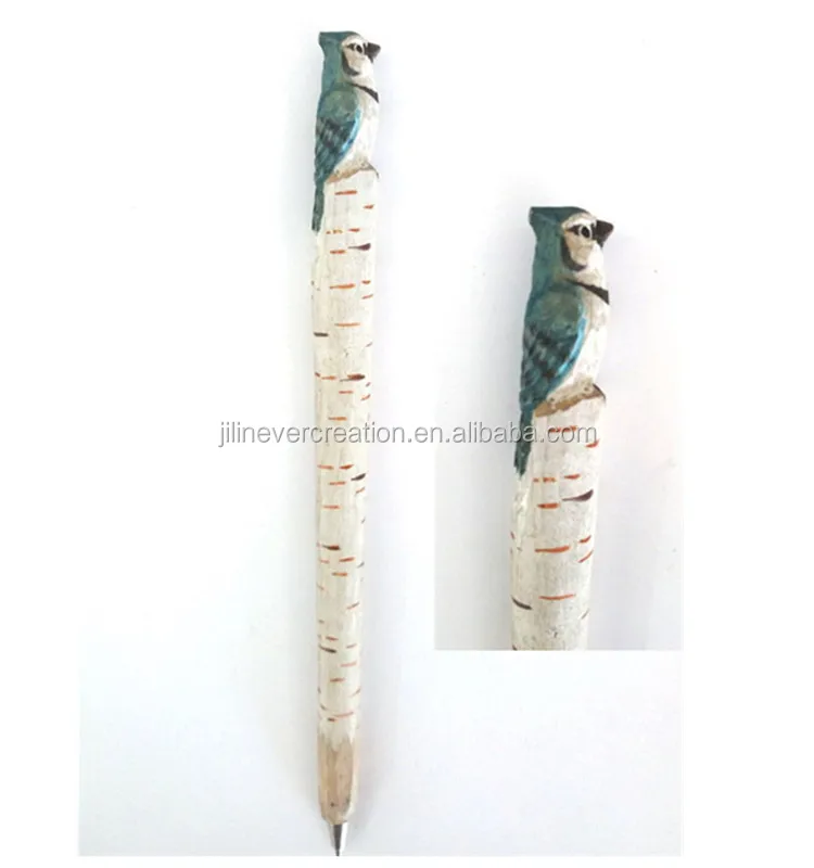 promotional hand carved wooden pen
