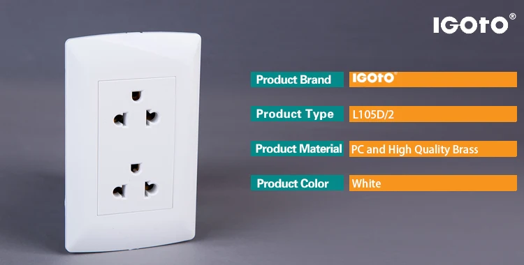 L105D-2 Igoto 2 gang universal American wall socket
