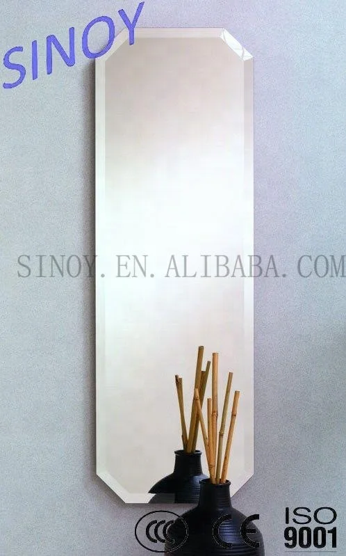 Modern Wall Mirror Deco Mirror Unframed with Beveled Edge/polished Decorative Art Glass Wooden Crate Support Customer Size SINOY