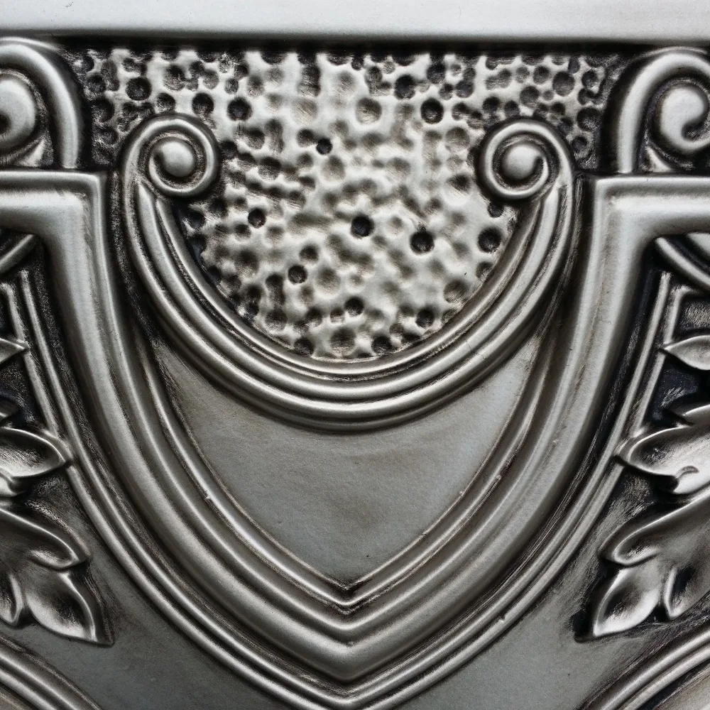 PL11 Faux tin finishes 3D embossing antiques silver ceiling tiles