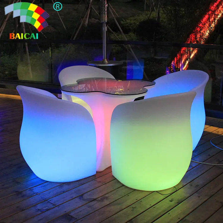 Outdoor 16 Color Illuminated Table Led Pool Table Light Plastic Led Lighting Bar Counter For Sales
