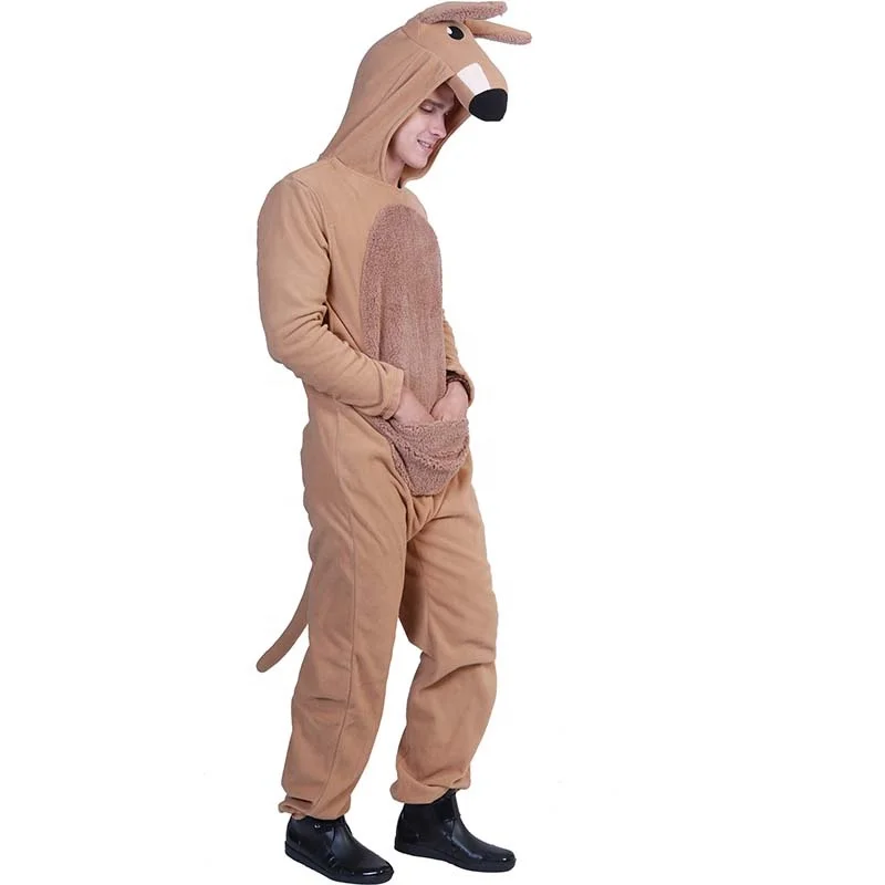 RTS Adults men Halloween animal cosplay costume cute Kangaroo hooded jumpsuit carnival mascot costumes