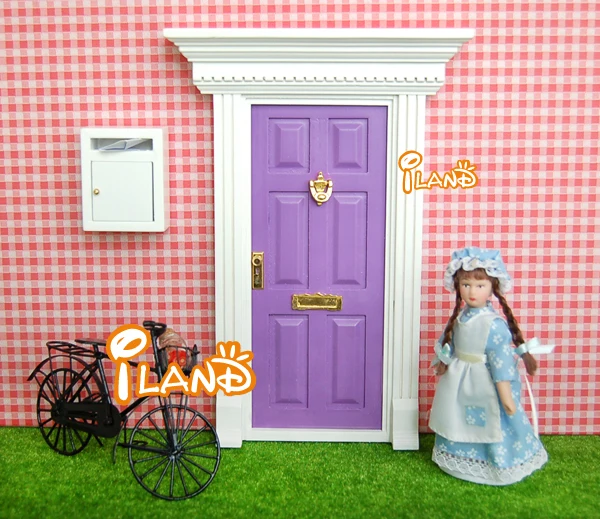 iland miniatures Small Letter Box Mini Mailbox Dollhouse Wooden Painted Mail Box White Post Box OA021