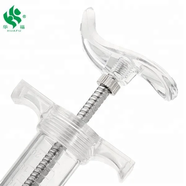 Durable Veterinary Plastic Steel Reusable Livestock Injection Syringe 5ml 10ml 20ml for Animals