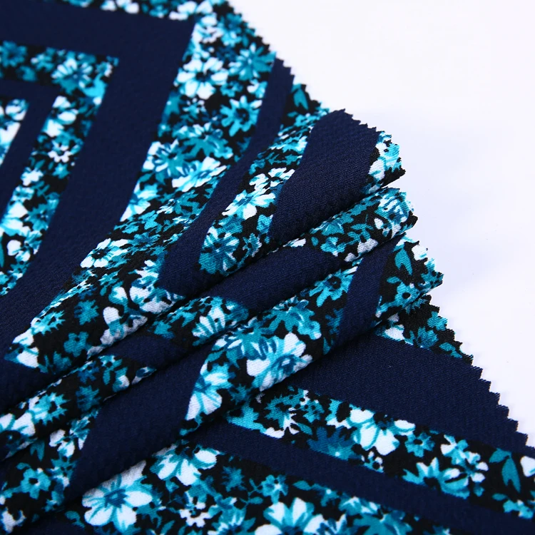 
New style single jersey bubble rice recycled knitting german print bulk polyester fabric 