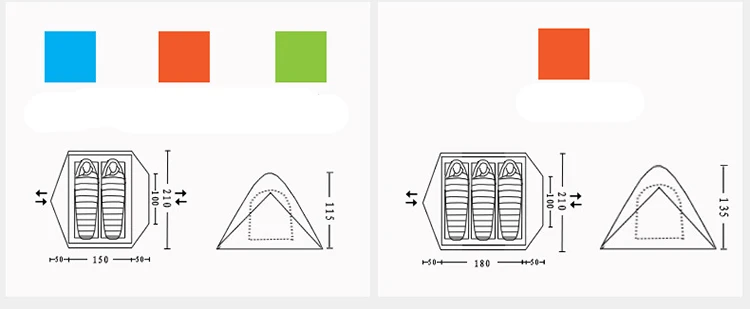 Поо Логотип Открытый Портативный растущий складной 2 человек зимний кемпинг палатка