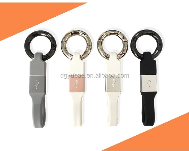 Портативный USB-кабель для ключей, цветной короткий плоский MFi-кабель для iPhone