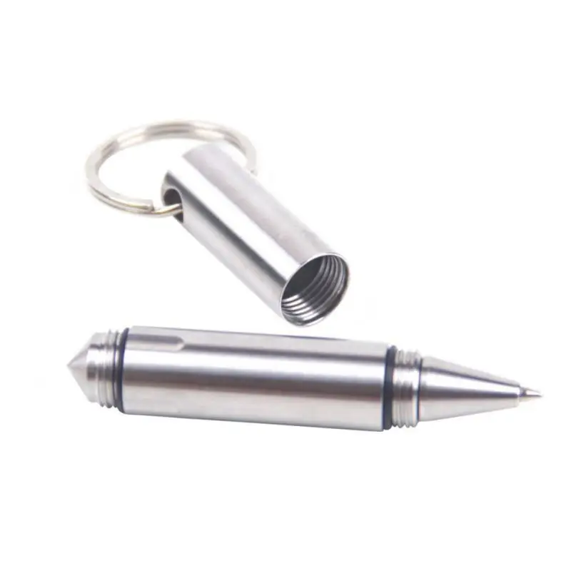 Dito Mini EDC Pocket Tactical Pen Survival Outdoor Stainless Steel Keychain Tool Broken Window Glass Breaker + 1x refills 9282