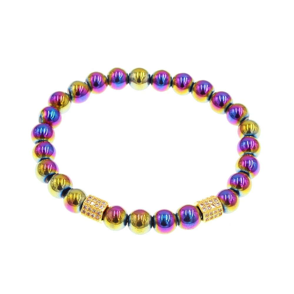 316L Stainless Steel Colorful Mutilcolor Rainbow Color Crown Skull  Cuff Punk Men And Women Bangle Bracelet