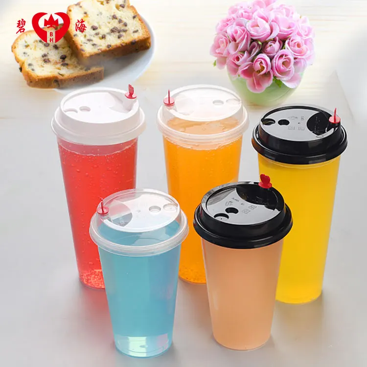 
disposable transparent 500ml print logo light plastic cup for coffee 