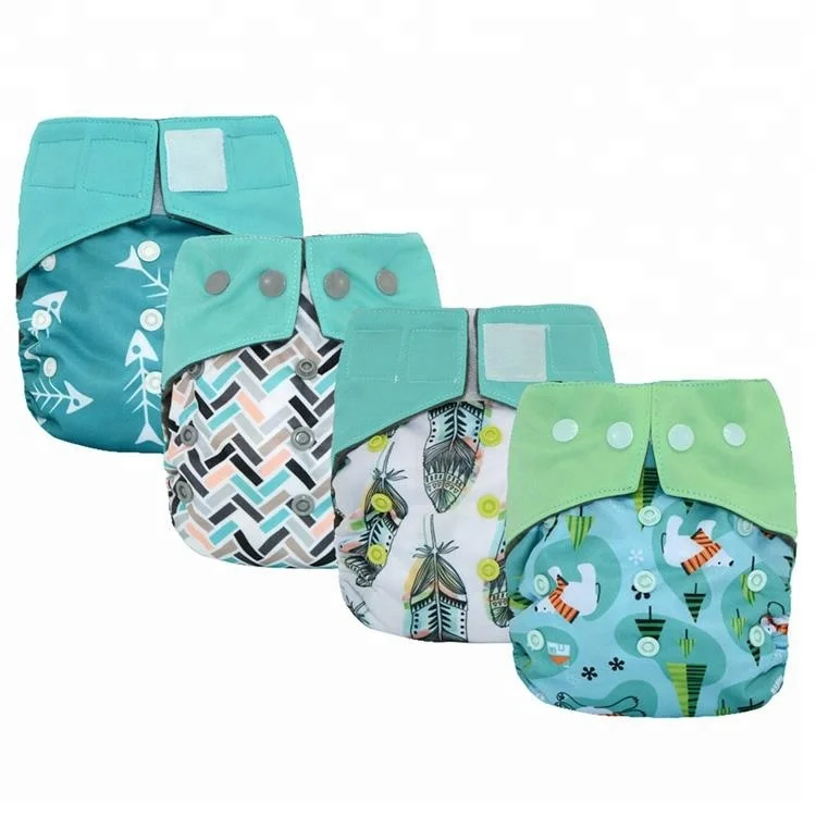 OS Bamboo Updated Night AIO cloth diaper with sewn insert, charcoal bamboo inner, high absorbent