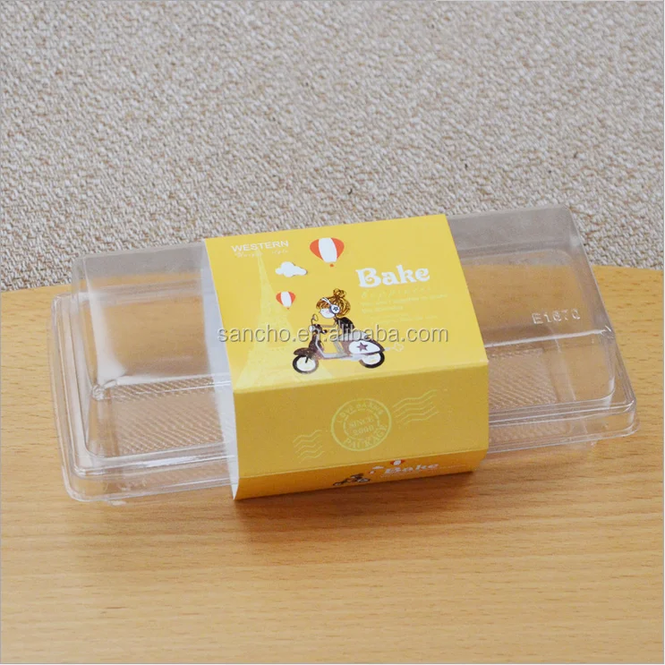 Rectangular plastic blister cake box packaging