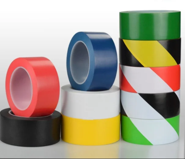 ПВХ маркировочная напольная лента/напольная маркировка предупреждающая клейкая безопасная лента/электрическая изоляционная