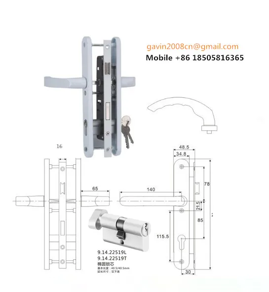 9. 02 10304 пластиковая стальная боковая дверная ручка