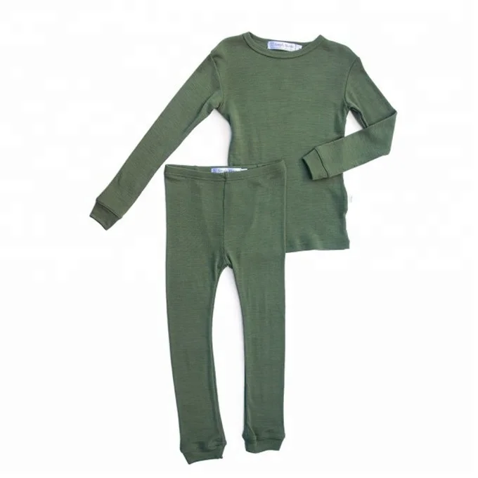 Children merino wool soft comfortable thermal underwear set