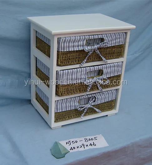 
 Мебель для домашнего хранения, деревянный шкаф с ротанговыми/плетеными/соломенными корзинами, шкаф с ящиками  