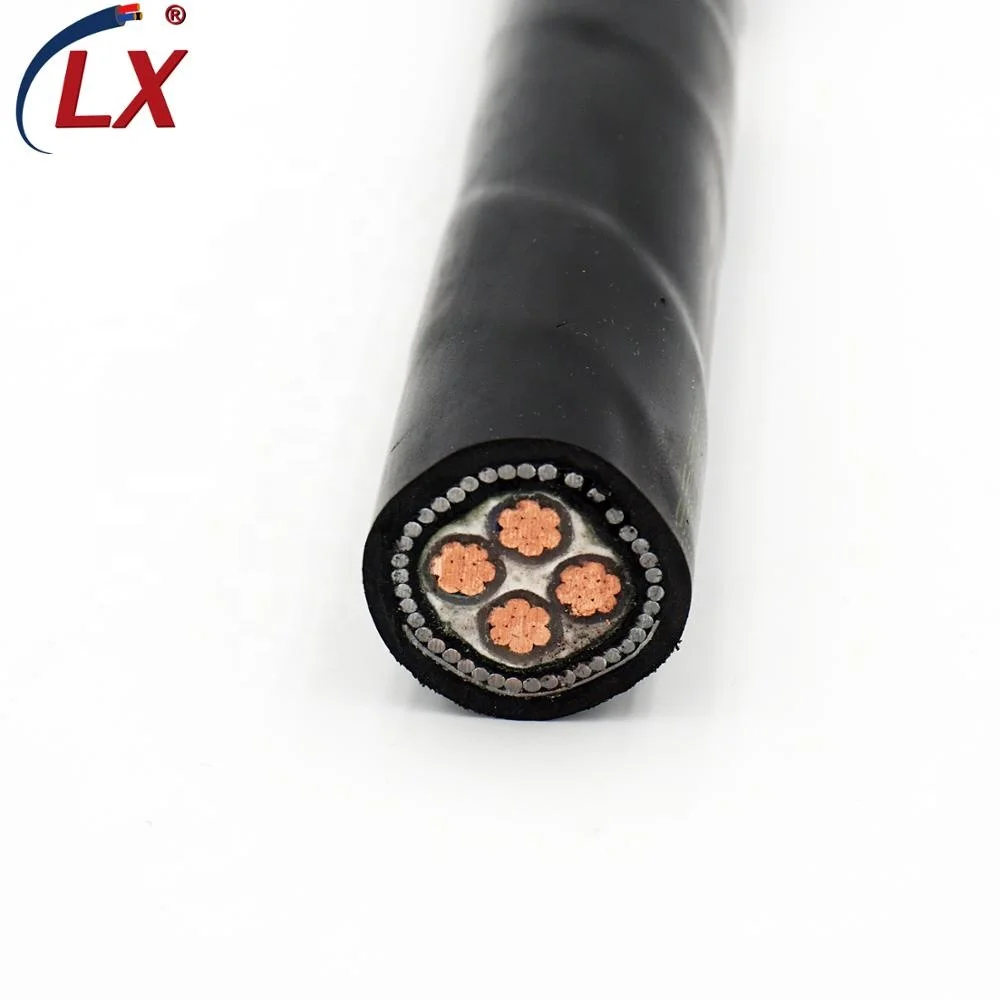 Low Voltage 10mm2 16mm 35mm 50mm 70mm 4 Copper Core Aerial Bundled Armoured Power Cable ABC Cable with PVC XLPE Insulated Sheath