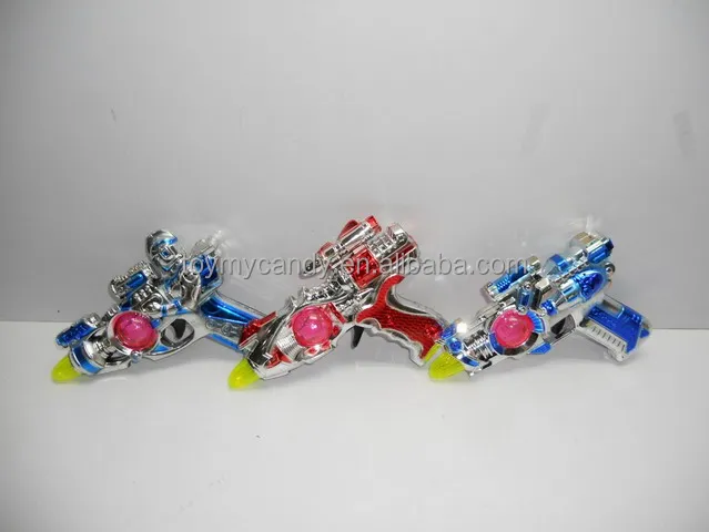 plastic Octave music laser gun toy with candy lighting