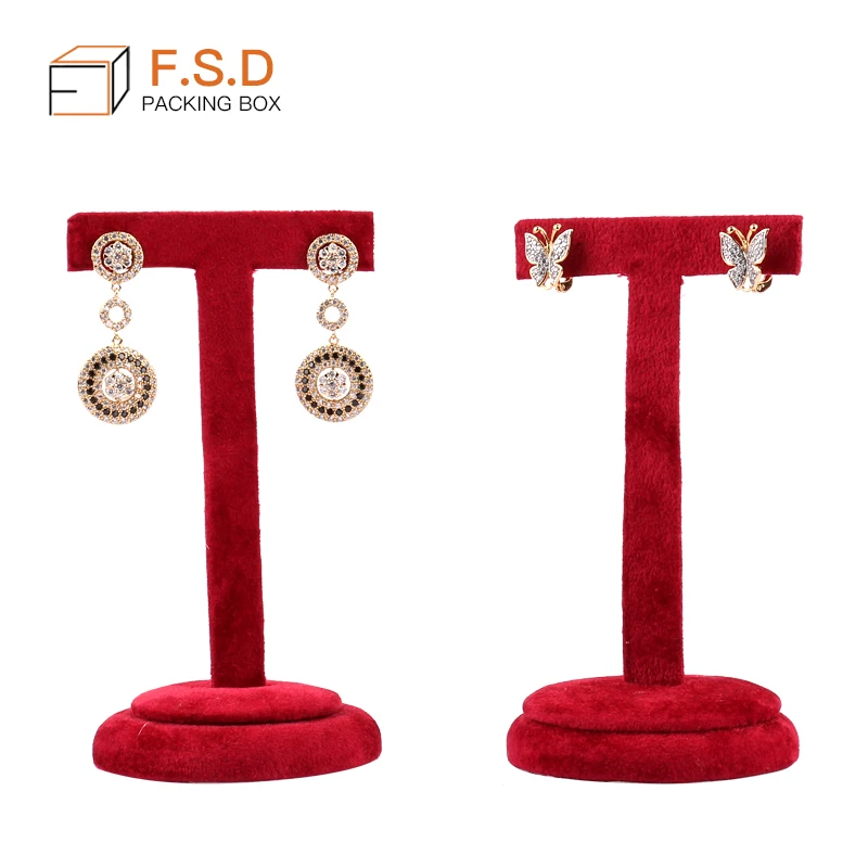 FSD Factory Custom high end jewelry display stand set wholesale velvet jewelry display personalized design jewelry display